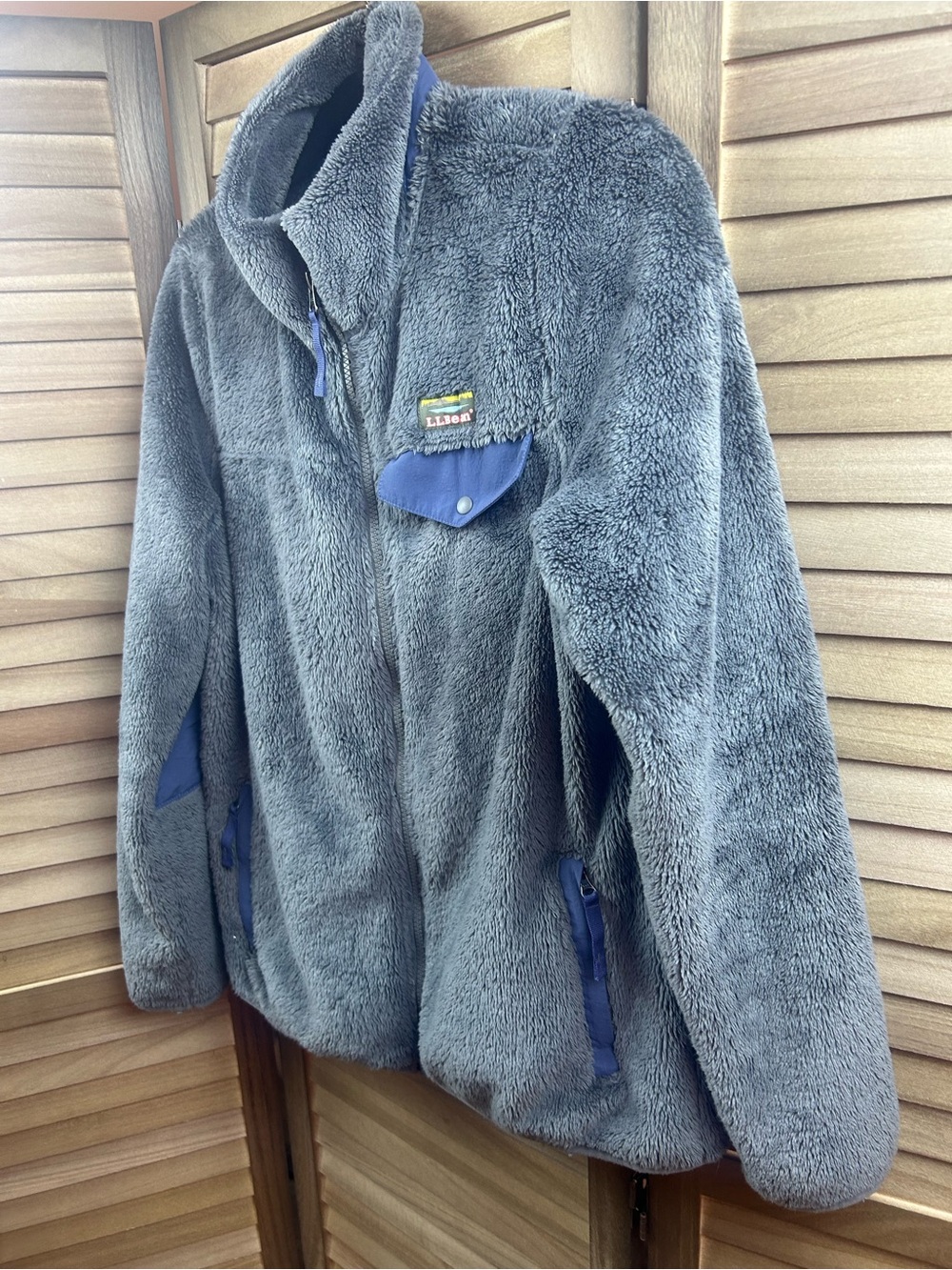 L.L.Bean Women’s Small Sherpa Fleece Jacket Gray Blue Full Zip Cozy Pullover - Picture 2 of 8